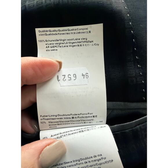 Hugo Boss Pasini2/Movie2 Super 100 Wool Blazer Mens 38L Black 2-Button Jacket - Picture 11 of 12